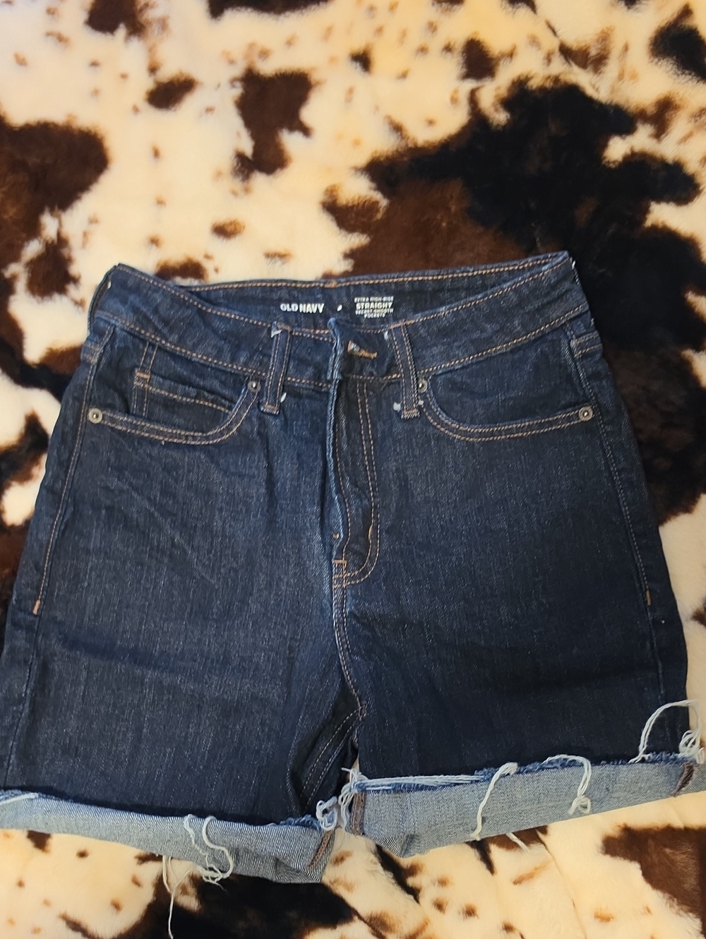 Old Navy Women's Dark Blue Boyfriend Denim Shorts